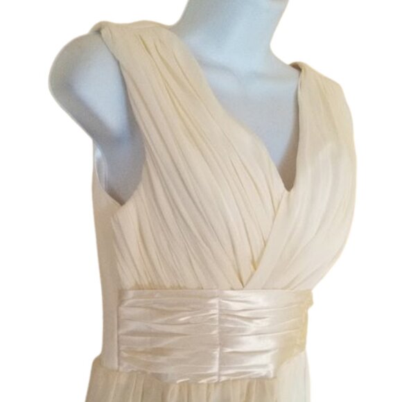 Ivory White Prom Sleeveess Maxi Gown Fits XS - Picture 3 of 6